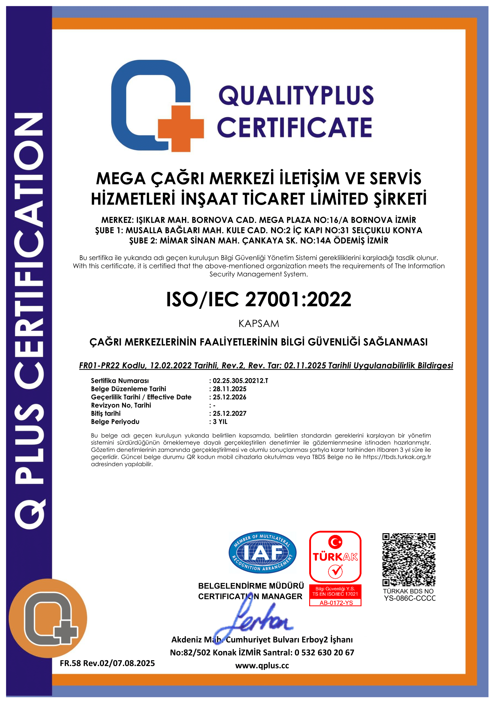 ISO 27001 TURKAK
